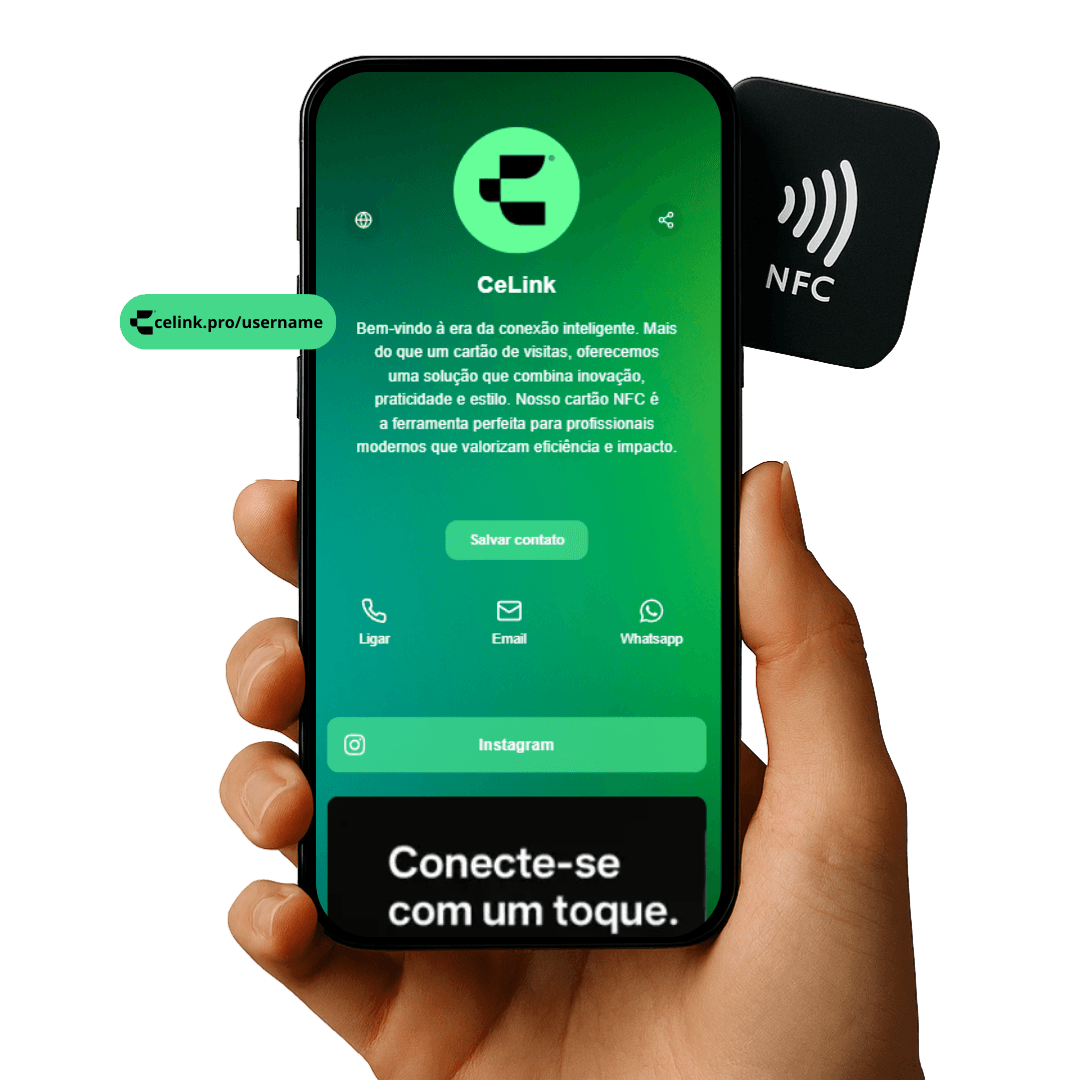 site da celink com conexão nfc e qrcode